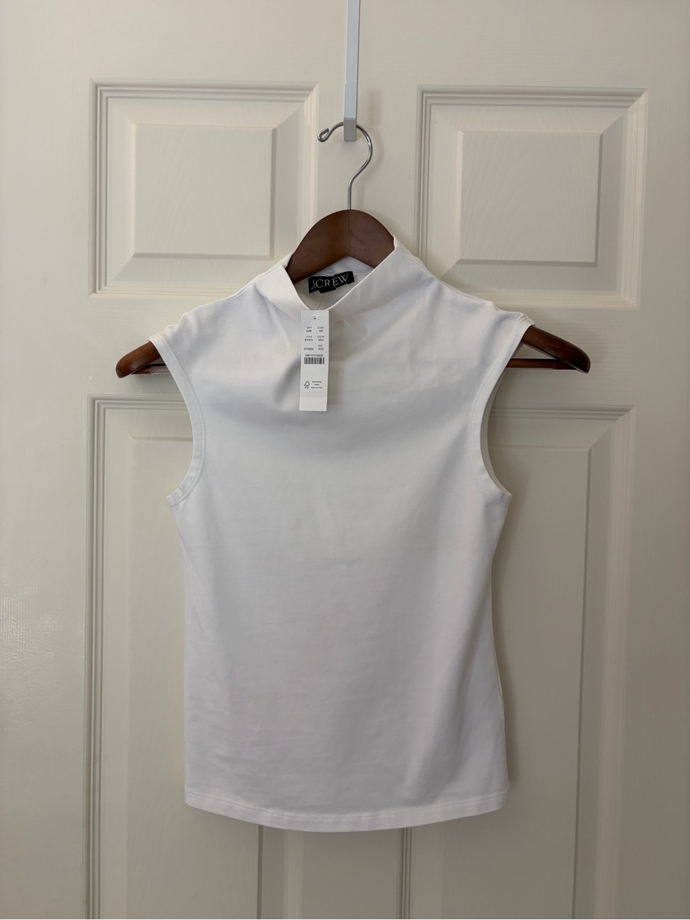 NWT J. Crew Sleeveless Mock Neck Top in White XX